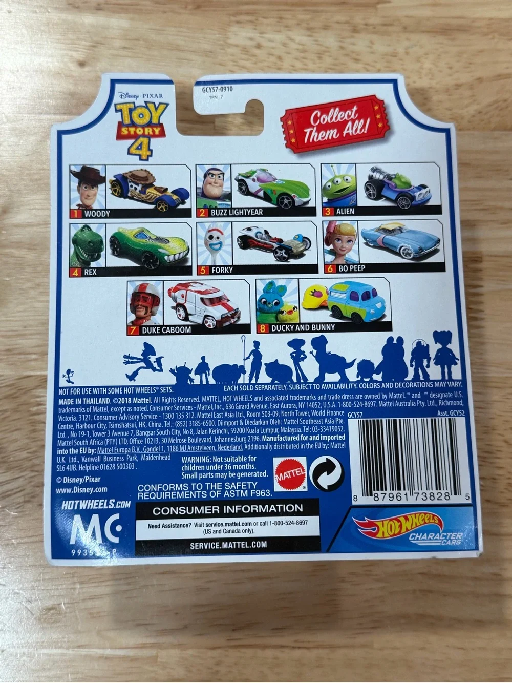 Hot Wheels Disney Pixar Toy Story 4 Forky Character Car -NEW
